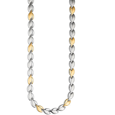 Collier / Halskette aus Edelstahl gold farben beschichtet bicolor 45 cm Kette