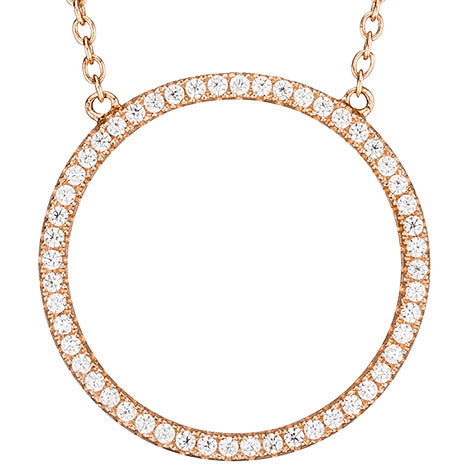 Collier Halskette 925 Silber rotgold vergoldet mit Zirkonia 45 cm Kette
