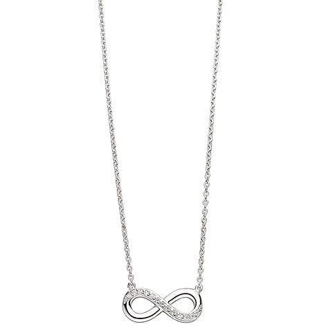 Collier Kette mit Anhänger Unendlichkeit 925 Sterling Silber mit Zirkonia 41 cm