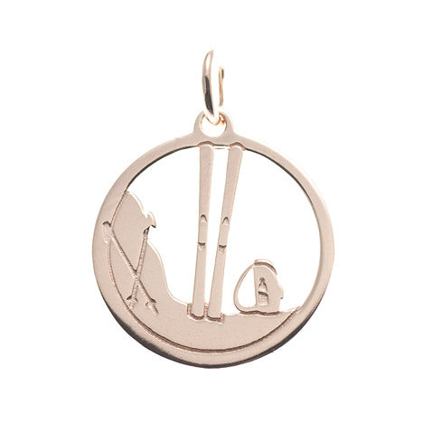 Skitouren-Anhänger 925 Silber rosé vergoldet ohne Kette