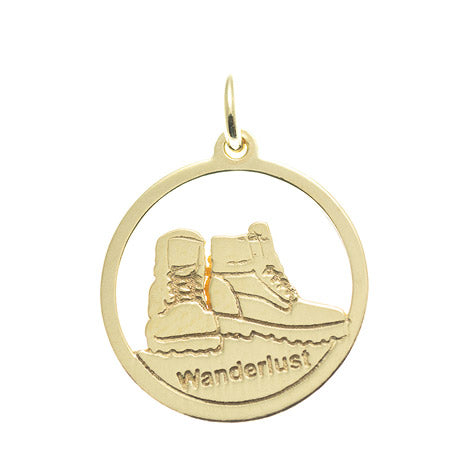 Anhänger Wanderlust 925 Silber vergoldet ohne Kette