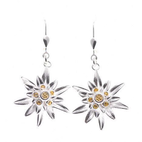 Ohrhänger 925 Silber Tracht Edelweiss
