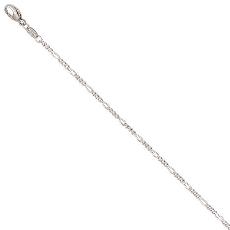 Figarokette 585 Weißgold 1 7 mm 45 cm Gold Kette Halskette Weißgoldkette