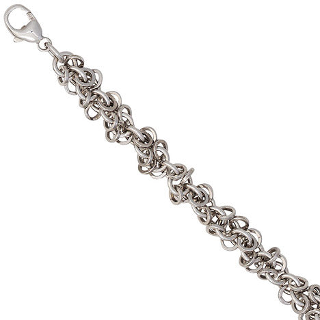 Fußkettchen Fußkette 925 Sterling Silber rhodiniert 26 cm Karabiner