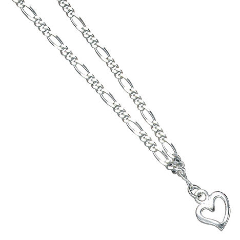 Fußkettchen Fußkette Herz 925 Sterling Silber Federring