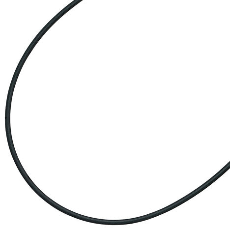Halskette Kautschuk schwarz mit 925 Silber 2 mm 42 cm Kautschukkette