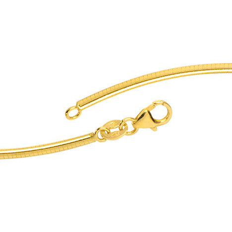 Halsreif 585 Gelbgold 2 mm 42 cm Gold Kette Halskette Goldhalsreif Karabiner