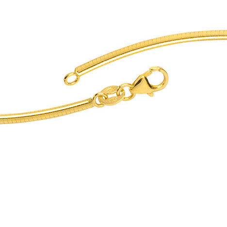 Halsreif 585 Gelbgold 2 mm 42 cm Gold Kette Halskette Goldhalsreif Karabiner