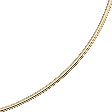 Halsreif 585 Gelbgold 2 mm 42 cm Gold Kette Halskette Goldhalsreif Karabiner