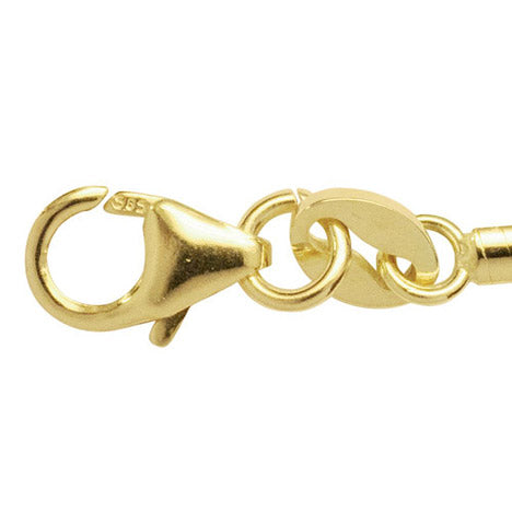 Halsreif 585 Gelbgold 2 mm 42 cm Gold Kette Halskette Goldhalsreif Karabiner