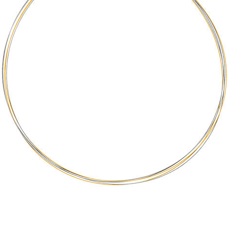 Halsreif 5-reihig bicolor vergoldet 42 cm Halskette Kette Silberkette Statement