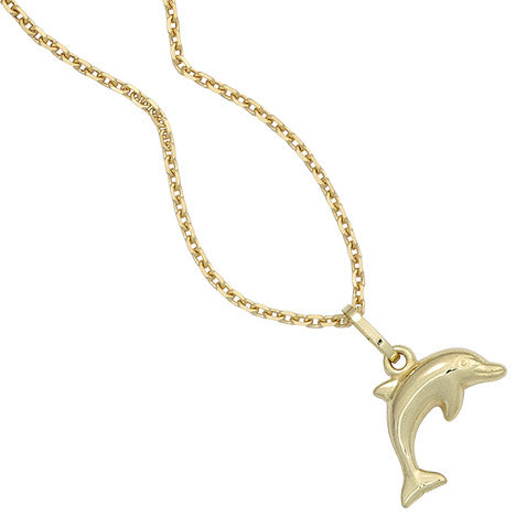 Kinder Anhänger Delfin 333 Gold Gelbgold Kinderanhänger