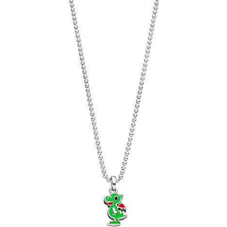Kinder Anhänger Drache 925 Sterling Silber grün rot lackiert Kinderanhänger
