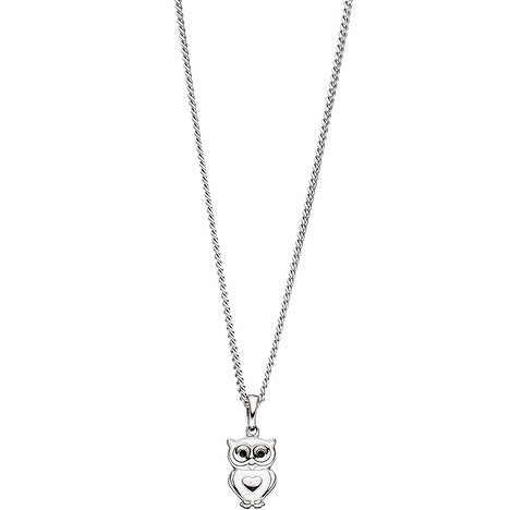 Kinder Anhänger Eule 925 Sterling Silber mit Lackeinlage Kinderanhänger