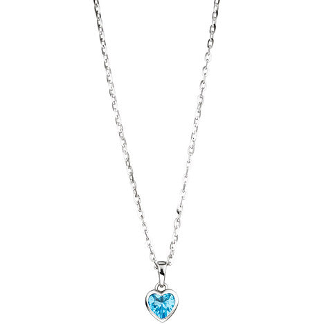 Kinder Anhänger Herz 925 Sterling Silber 1 Kristall blau hellblau Kinderanhänger