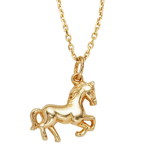 Kinder Anhänger Pferd 333 Gold Gelbgold Pferdeanhänger Kinderanhänger