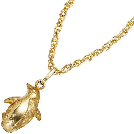 Kinder Anhänger Pinguin 333 Gold Gelbgold mattiert Kinderanhänger