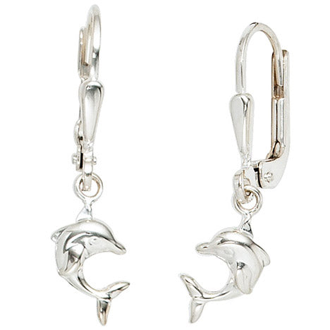 Kinder Boutons Delfin 925 Sterling Silber Ohrringe Ohrhänger Kinderohrringe