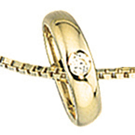 Kinder Taufring 333 Gold Gelbgold 1 Zirkonia Taufanhänger