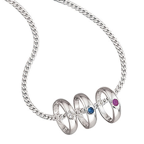 Kinder Taufring 925 Sterling Silber 1 blauer Safir Taufanhänger