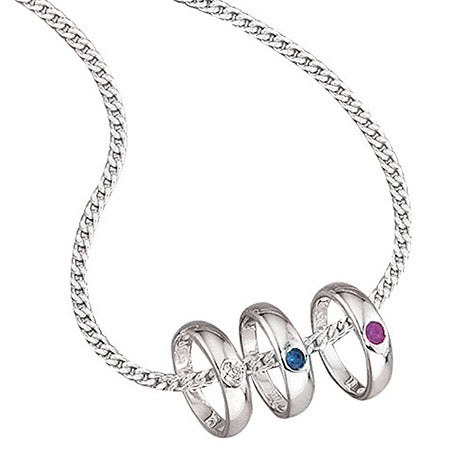 Kinder Taufring 925 Sterling Silber rhodiniert 1 Zirkonia Taufanhänger