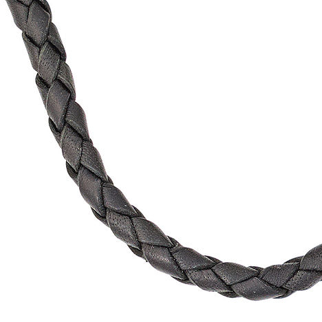 Leder Halskette Kette Schnur schwarz 45 cm Karabiner 925 Silber