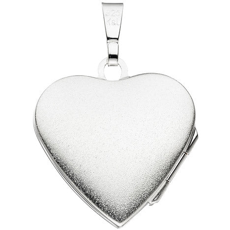 Medaillon Herz 925 Sterling Silber eismatt Anhänger zum Öffnen