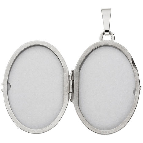 Medaillon oval 585 Gold Weißgold Anhänger zum Öffnen