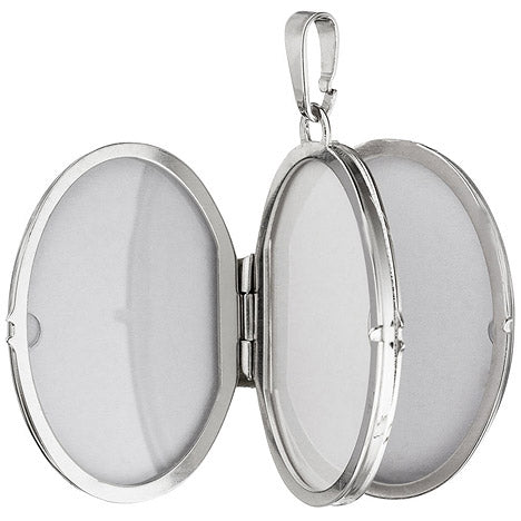 Medaillon oval 925 Sterling Silber rhodiniert Anhänger zum Öffnen