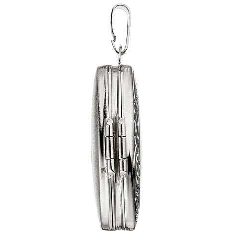 Medaillon oval 925 Sterling Silber rhodiniert Anhänger zum Öffnen