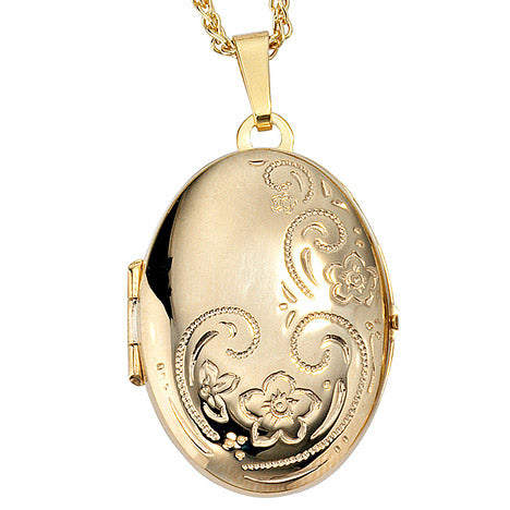 Medaillon oval für 2 Fotos 333 Gold Gelbgold Anhänger zum Öffnen