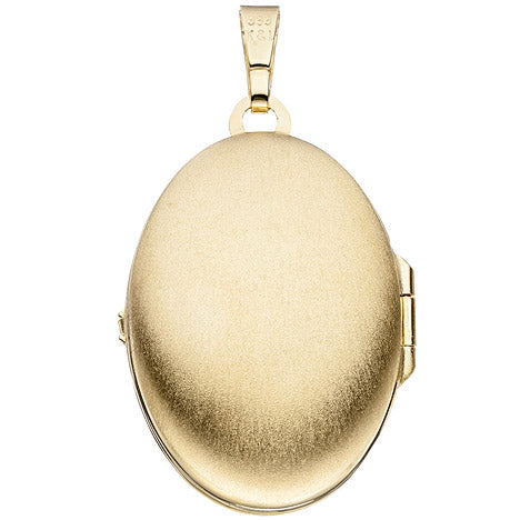 Medaillon oval für 2 Fotos 333 Gold Gelbgold Anhänger zum Öffnen