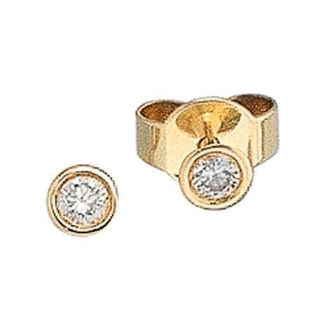 Ohrstecker rund 585 Gold Gelbgold 2 Diamanten Brillanten 0 10ct. Ohrringe