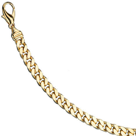 Panzerarmband 585 Gelbgold massiv 19 cm Gold Armband Goldarmband Karabiner