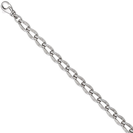 Panzerarmband 925 Sterling Silber mit Struktur 19 cm Armband Silberarmband