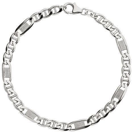 Panzer-Steg-Armband 925 Sterling Silber 21 cm Karabiner Silberarmband