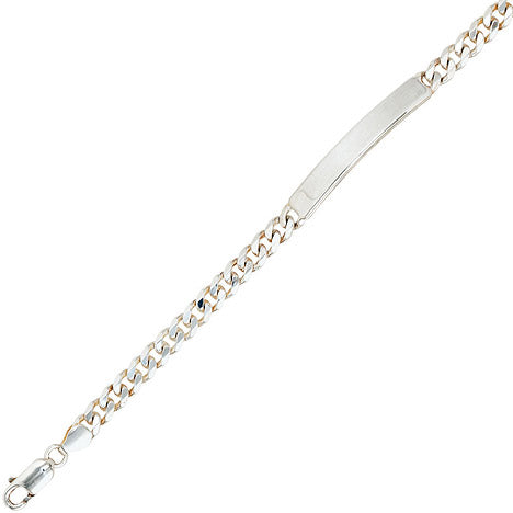 Schildband 925 Sterling Silber 19 cm Gravur ID Armband Karabiner