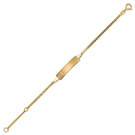 Schildband Engel 333 Gold Gelbgold 14 cm Gravur ID Armband Schutzengel Federring