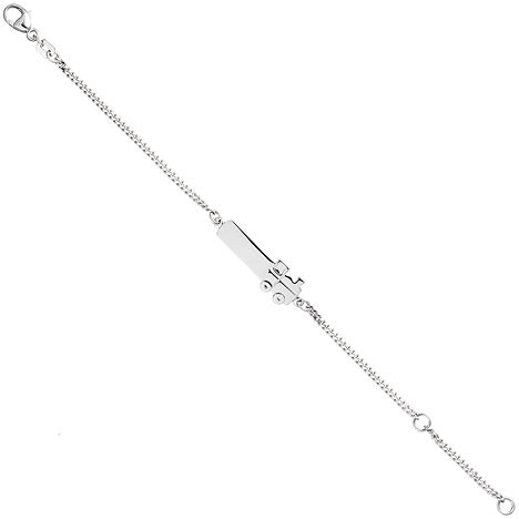 Schildband Lokomotive Dampflok 925 Sterling Silber 14 cm Gravur ID Armband