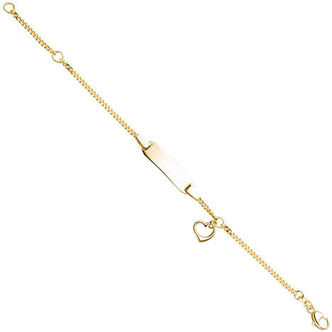 Schildband mit Herz 333 Gold Gelbgold Gravur ID Armband
