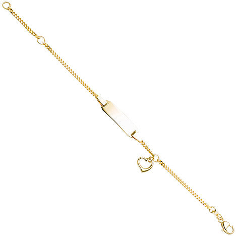Schildband mit Herz 333 Gold Gelbgold Gravur ID Armband