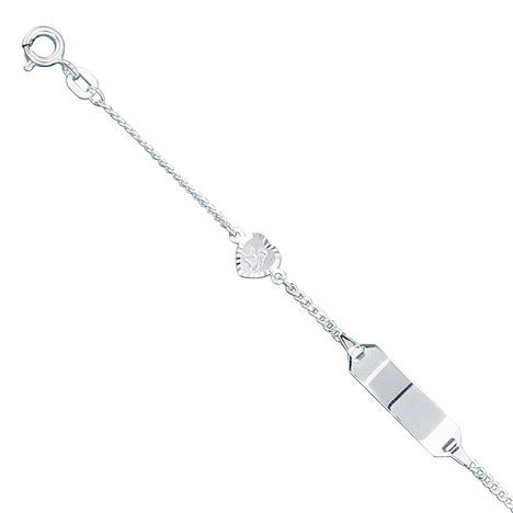 Schildband Schutzengel 925 Sterling Silber 14 cm Gravur ID Armband Federring