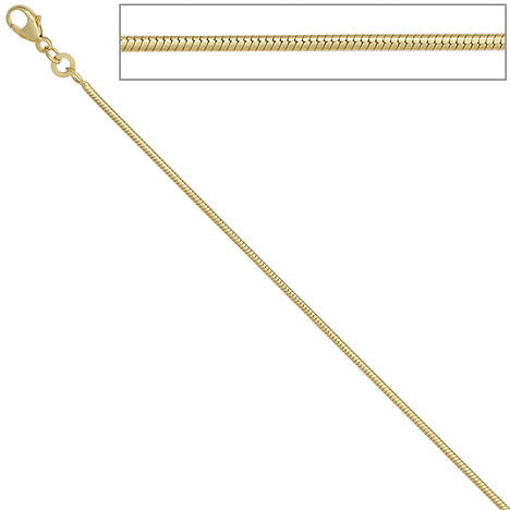Schlangenkette 585 Gelbgold 1 4 mm 38 cm Gold Kette Halskette Goldkette