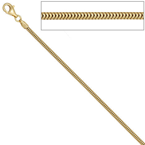 Schlangenkette aus 585 Gelbgold 2 4 mm 42 cm Gold Kette Halskette Goldkette