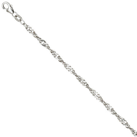 Singapurkette 925 Silber 2 9 mm 42 cm Halskette Kette Silberkette Karabiner