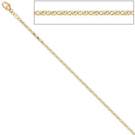 S-Panzerkette 333 Gelbgold diamantiert 1 6 mm 38 cm Gold Halskette Goldkette