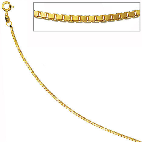 Venezianerkette 585 Gelbgold 1 5 mm 42 cm Gold Kette Halskette Goldkette
