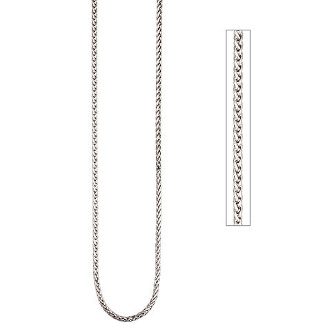 Zopfkette 585 Weißgold 2 6 mm 45 cm Gold Kette Goldkette Weißgoldkette Halskette