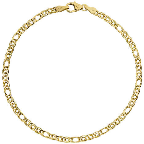 Zwillings-Panzerarmband 585 Gelbgold 19 cm Gold Armband Goldarmband