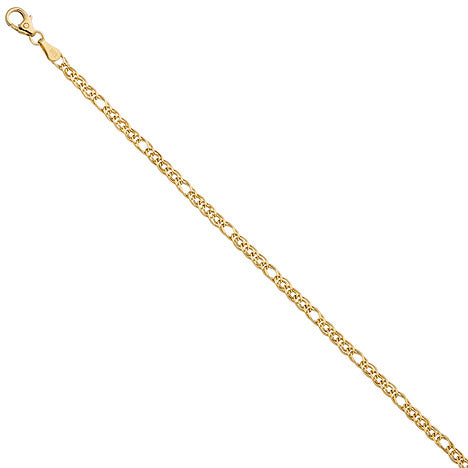 Zwillings-Panzerarmband 585 Gelbgold 19 cm Gold Armband Goldarmband
